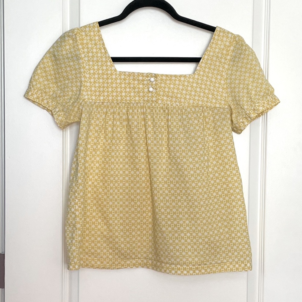 Joe Fresh Yellow Pattern Cotton Top